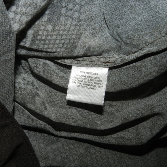 Animal Print Peplum Top Semi Sheer Blue Brown - Picture 8 of 9